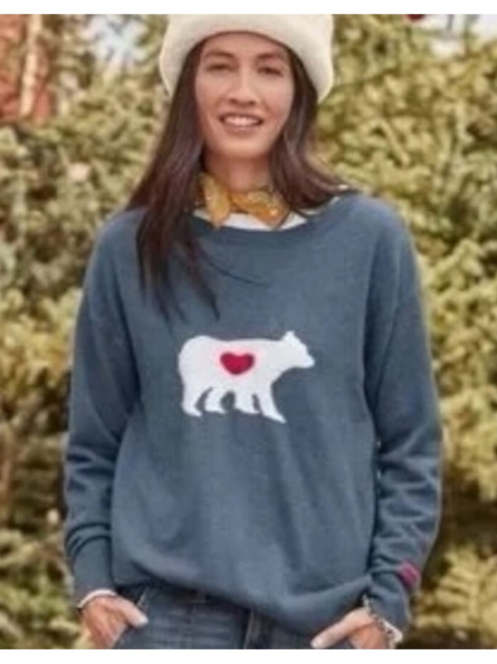 BOGO! Sundance Mighty Polar Bear Heart Wool Blend Sweater Size L